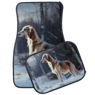 Saluki Let It Snow Christmas Car Floor Mat