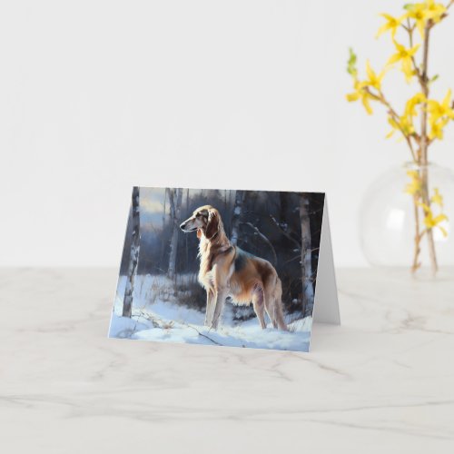 Saluki Let It Snow Christmas Card