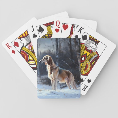 Saluki Let It Snow Christmas Playing Cards