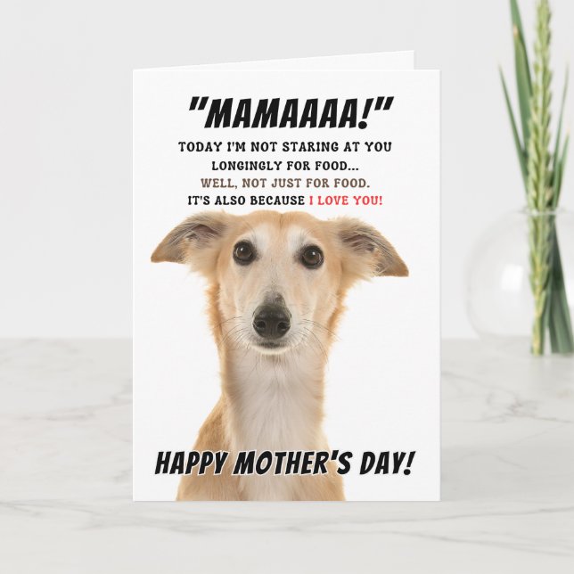 Saluki Mothers day wishes Thank You Card (Front)