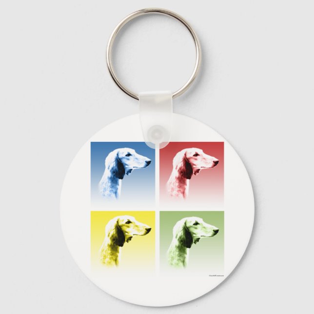 Saluki Pop Art Keychain (Front)