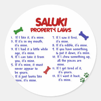 SALUKI Property Laws 2 Classic Round Sticker