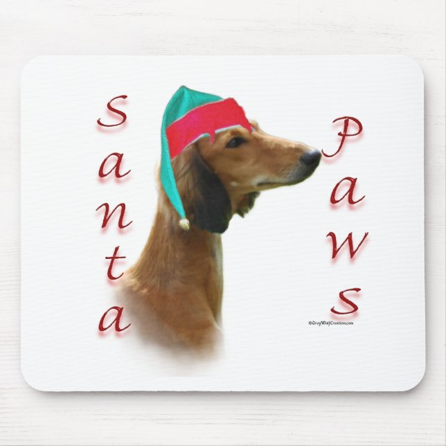 Saluki Santa Paws Mouse Pad (Front)