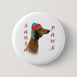 Saluki Santa Paws Pinback Button