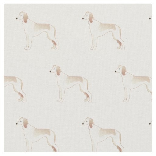 Saluki Sight Hound Silhouette Tiled - Basic Fabric