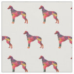 Saluki Sight Hound Silhouette Tiled - Multi Fabric