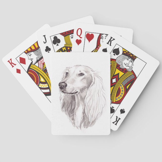 Saluki Sighthound Dog Art Playing Cards (Back)