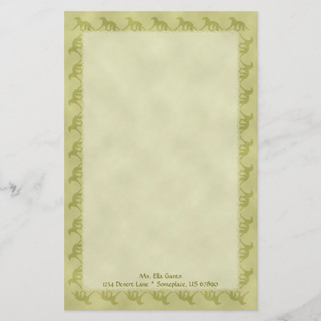 Saluki Silhouette Stationery (Front)