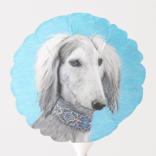 Saluki Silver Painting _ Cute Original Dog Art Balloon