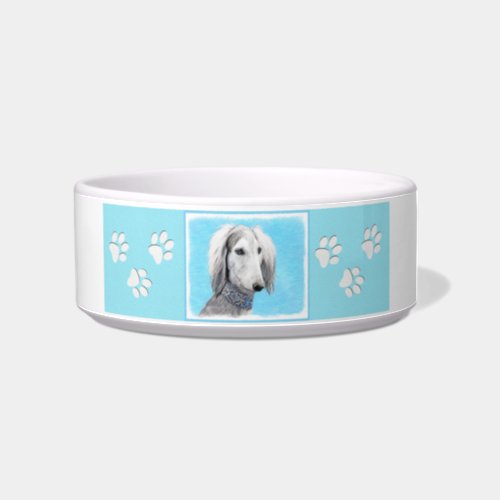 Saluki Silver Painting _ Cute Original Dog Art Bowl