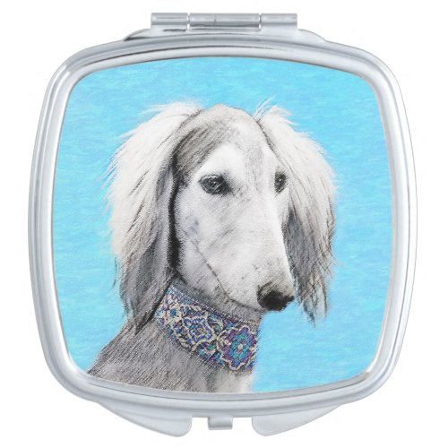 Saluki Silver Painting _ Cute Original Dog Art Compact Mirror