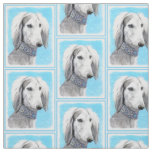 Saluki (Silver) Painting - Cute Original Dog Art Fabric