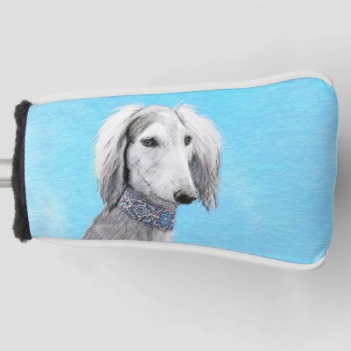 Saluki Silver Painting _ Cute Original Dog Art Golf Head Cover