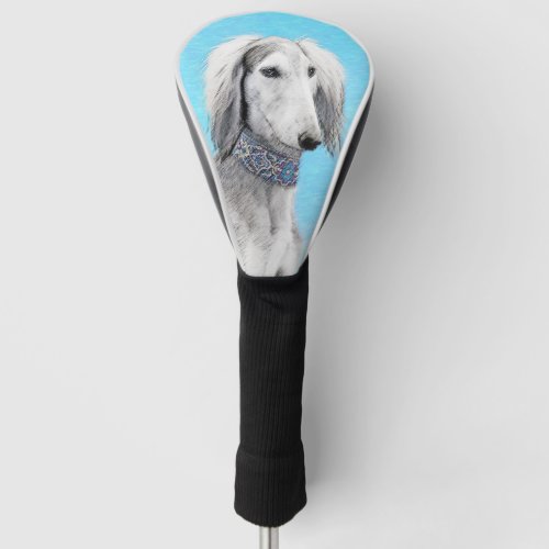 Saluki Silver Painting _ Cute Original Dog Art Golf Head Cover