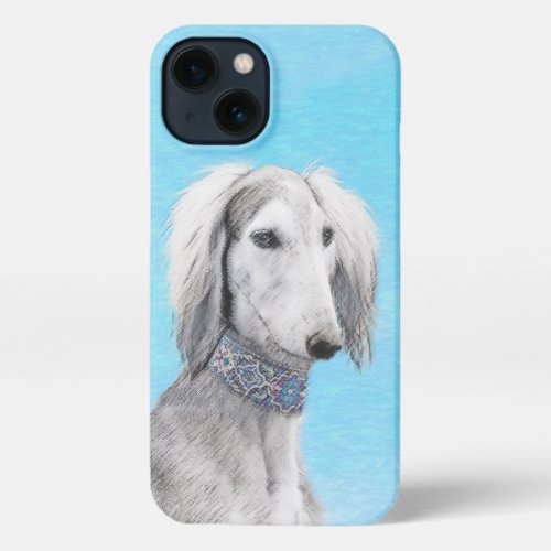 Saluki Silver Painting _ Cute Original Dog Art iPhone 13 Case