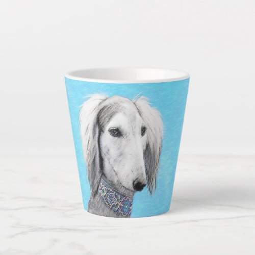 Saluki Silver Painting _ Cute Original Dog Art Latte Mug