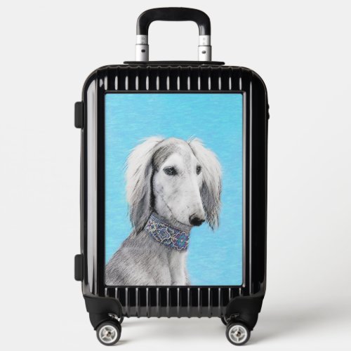 Saluki Silver Painting _ Cute Original Dog Art Luggage