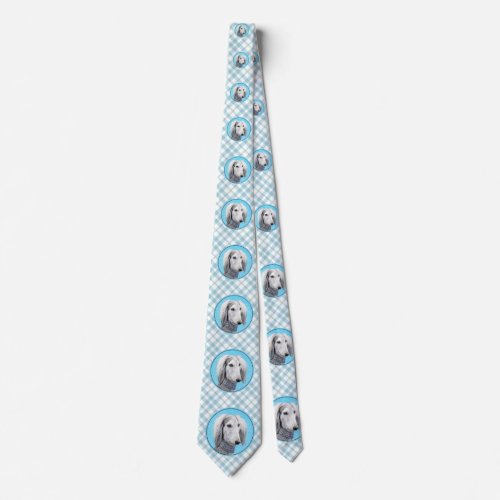 Saluki Silver Painting _ Cute Original Dog Art Neck Tie