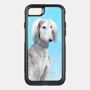 Saluki (Silver) Painting - Cute Original Dog Art OtterBox Commuter iPhone SE/8/7 Case