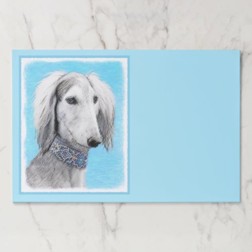 Saluki Silver Painting _ Cute Original Dog Art Paper Pad