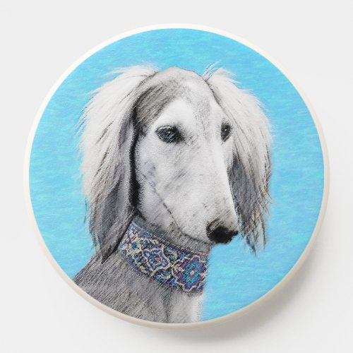 Saluki Silver Painting _ Cute Original Dog Art PopSocket