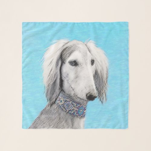 Saluki Silver Painting _ Cute Original Dog Art Scarf