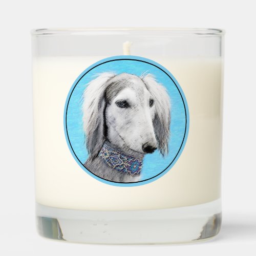 Saluki Silver Painting _ Cute Original Dog Art Scented Candle