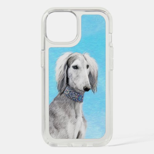 Saluki Silver Painting _ Cute Original Dog Art iPhone 15 Case