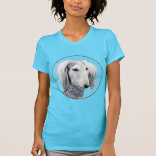 Saluki (Silver) Painting - Cute Original Dog Art T-Shirt
