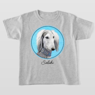 Saluki (Silver) Painting - Cute Original Dog Art T-Shirt