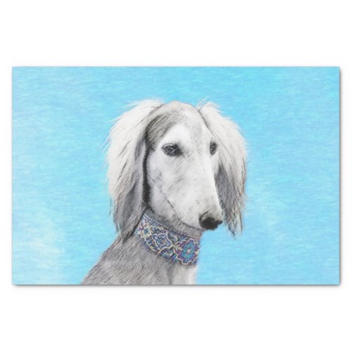 Saluki Silver Painting _ Cute Original Dog Art Tissue Paper