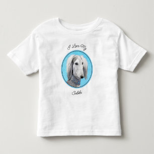 Saluki (Silver) Painting - Cute Original Dog Art Toddler T-shirt