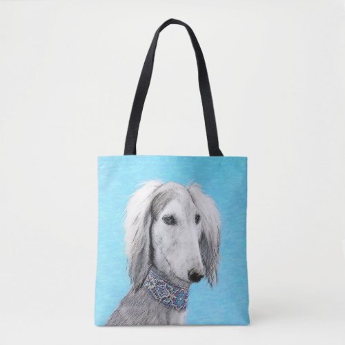 Saluki Silver Painting _ Cute Original Dog Art Tote Bag