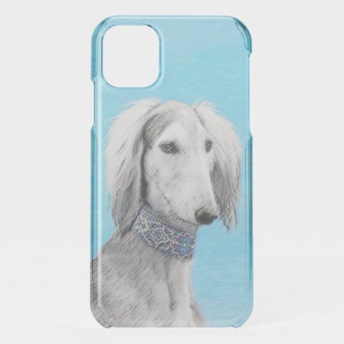 Saluki Silver Painting _ Cute Original Dog Art iPhone 11 Case