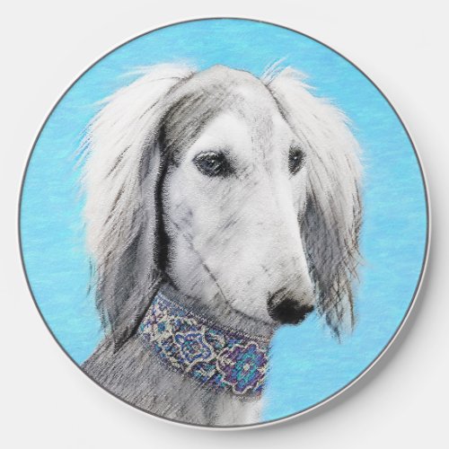 Saluki Silver Painting _ Cute Original Dog Art Wireless Charger