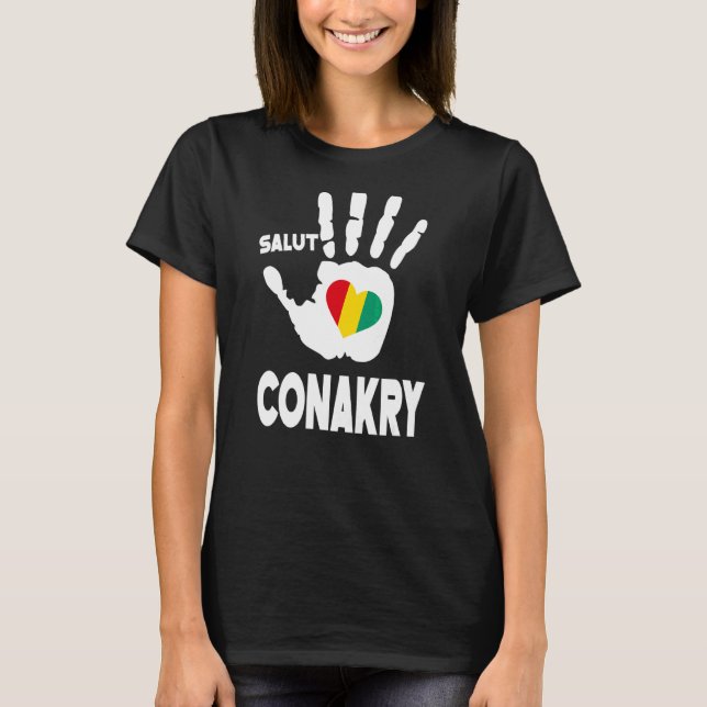 Salut Guinea Conakry With Guinea Flag In A Heart L T-Shirt (Front)