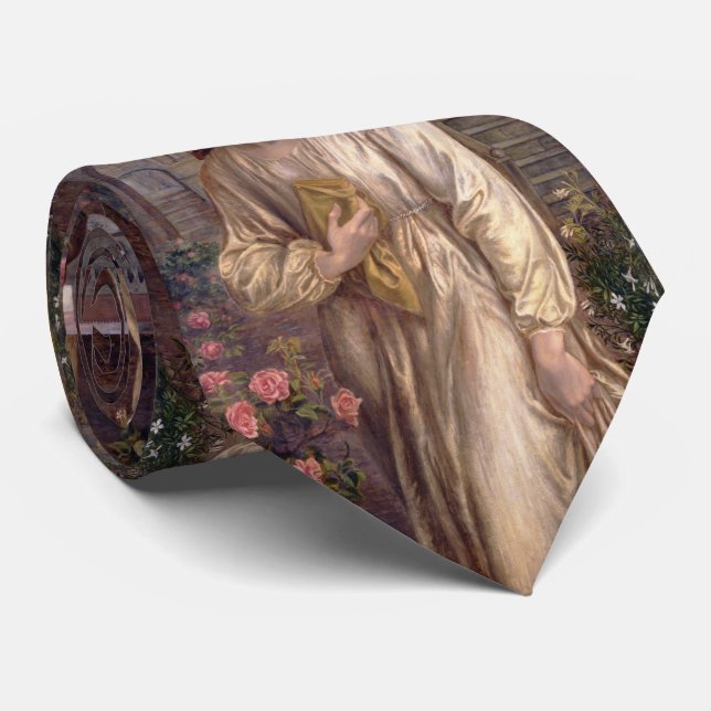 Salutation of Beatrice by Dante Gabriel Rossetti Neck Tie (Rolled)