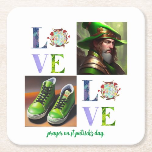 Salutations on St Patricks Day  Square Paper Coaster