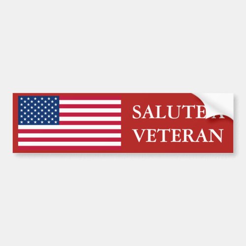 Salute a Veteran US Flag Bumper Sticker