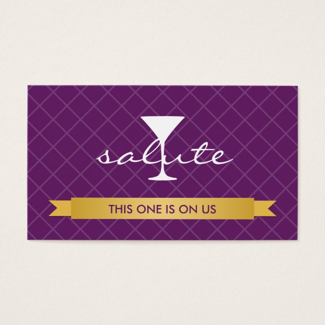 Salute alcoholic drink ticket party event voucher (Front)