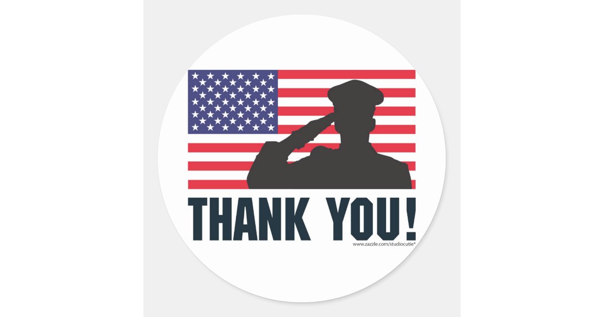 Salute Classic Round Sticker | Zazzle