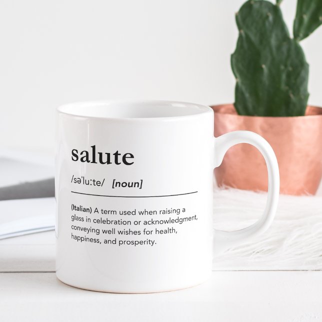 Salute Definition Italian Word Carpe Diem Coffee Mug (Creator Uploaded)