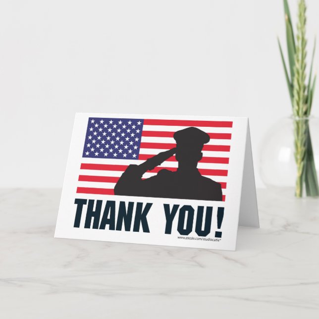 Salute Letterpress Thank You Card (Front)