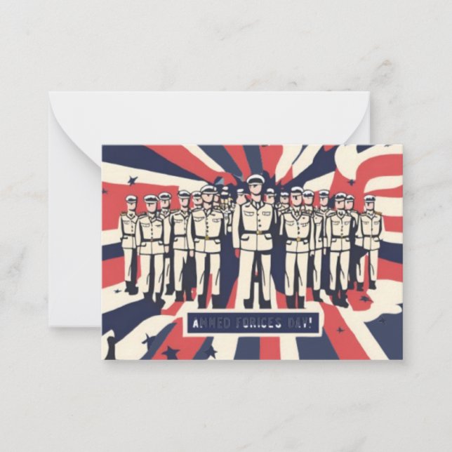 "Salute to Service: Happy Armed Forces Day"T-Shirt Note Card (Front)