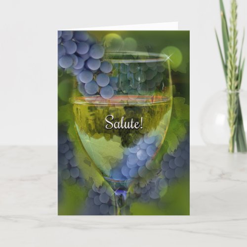 Salute Wine Birthday Card for Friend