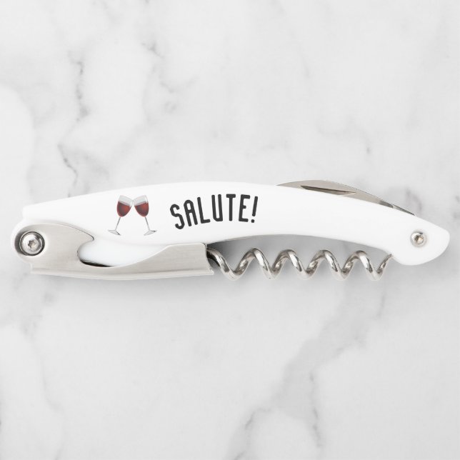 Salute! with Wine Glasses Waiter's Corkscrew (Front)