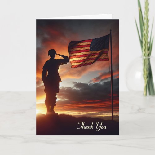 Saluting American Soldier  Card
