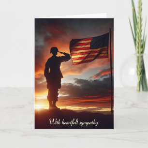Saluting American Soldier For Sympathy Card