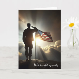 Saluting American Soldier For Sympathy Card
