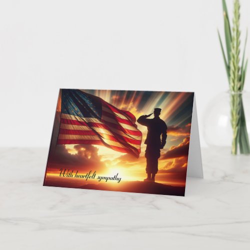 Saluting American Soldier For Sympathy Card